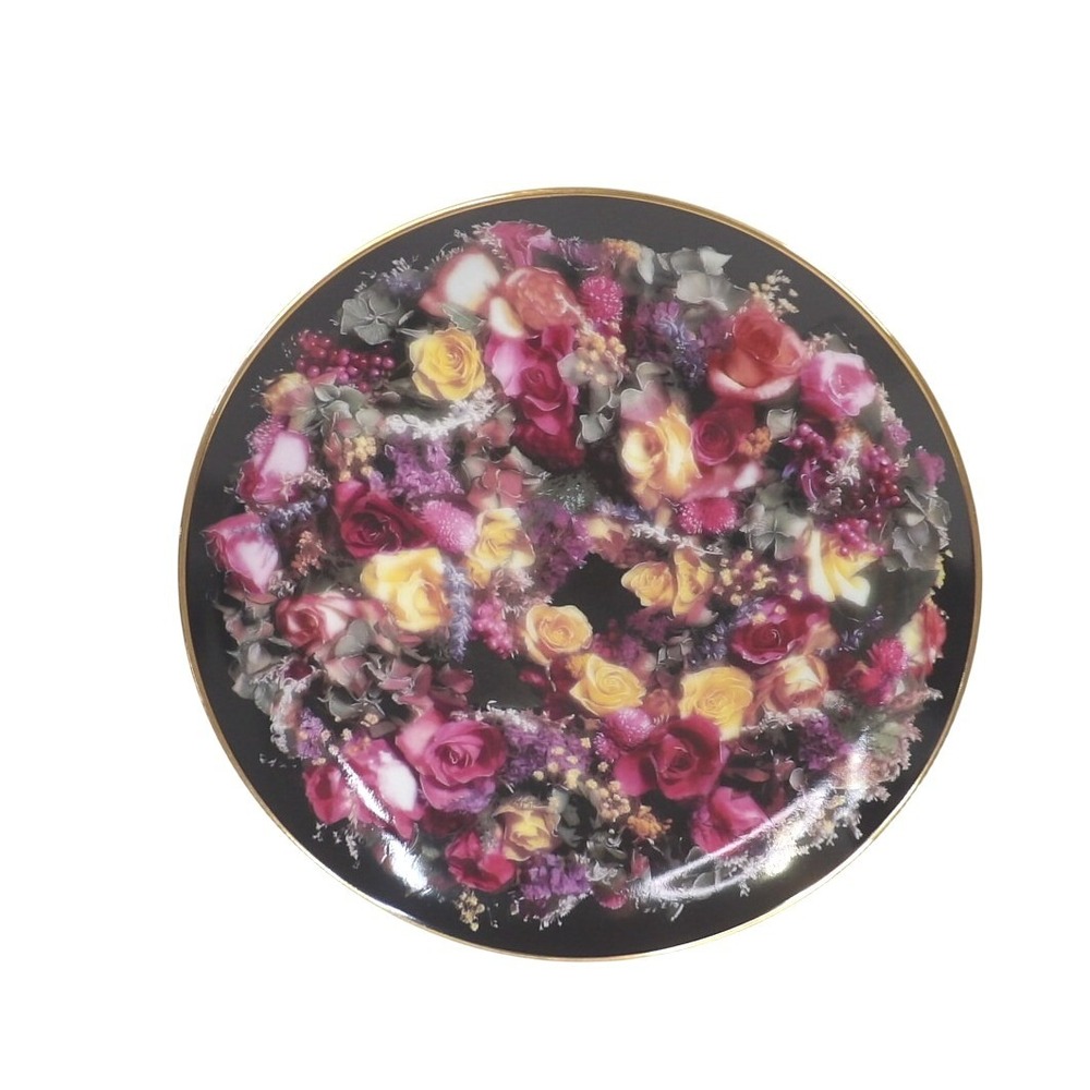 Artaffects Rose Wreaths Summers Bounty Collector Plate 23k Gold Trim 1992 E4129